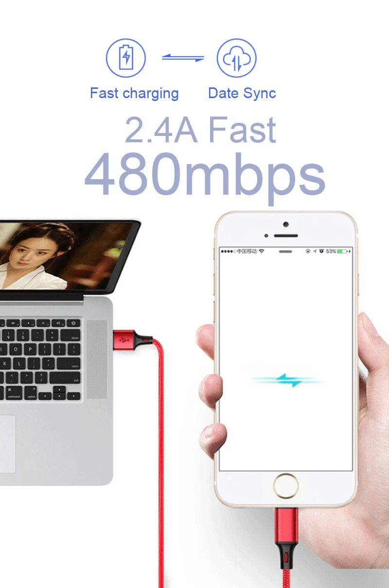 USB кабель для быстрой зарядки и передачи данных для iPhone 7, 8 Plus, 5, 5S, 6 S, 6 S, SE, X, XR, XS, Max, короткий, длинный, 1 м, 2 м, 3 м, телефонный провод, адаптер