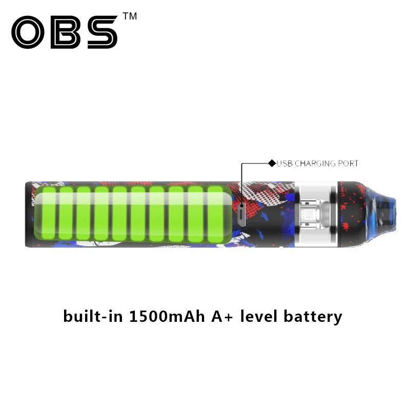 Набор электронных сигарет 2 шт набор Vape OBS KFB2 все в одном стартовый 1500 мАч