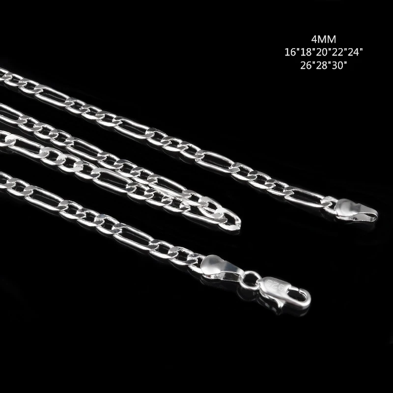 Плетёная цепочка Figaro для мужчин ювелирное изделие с серебряным покрытием колье