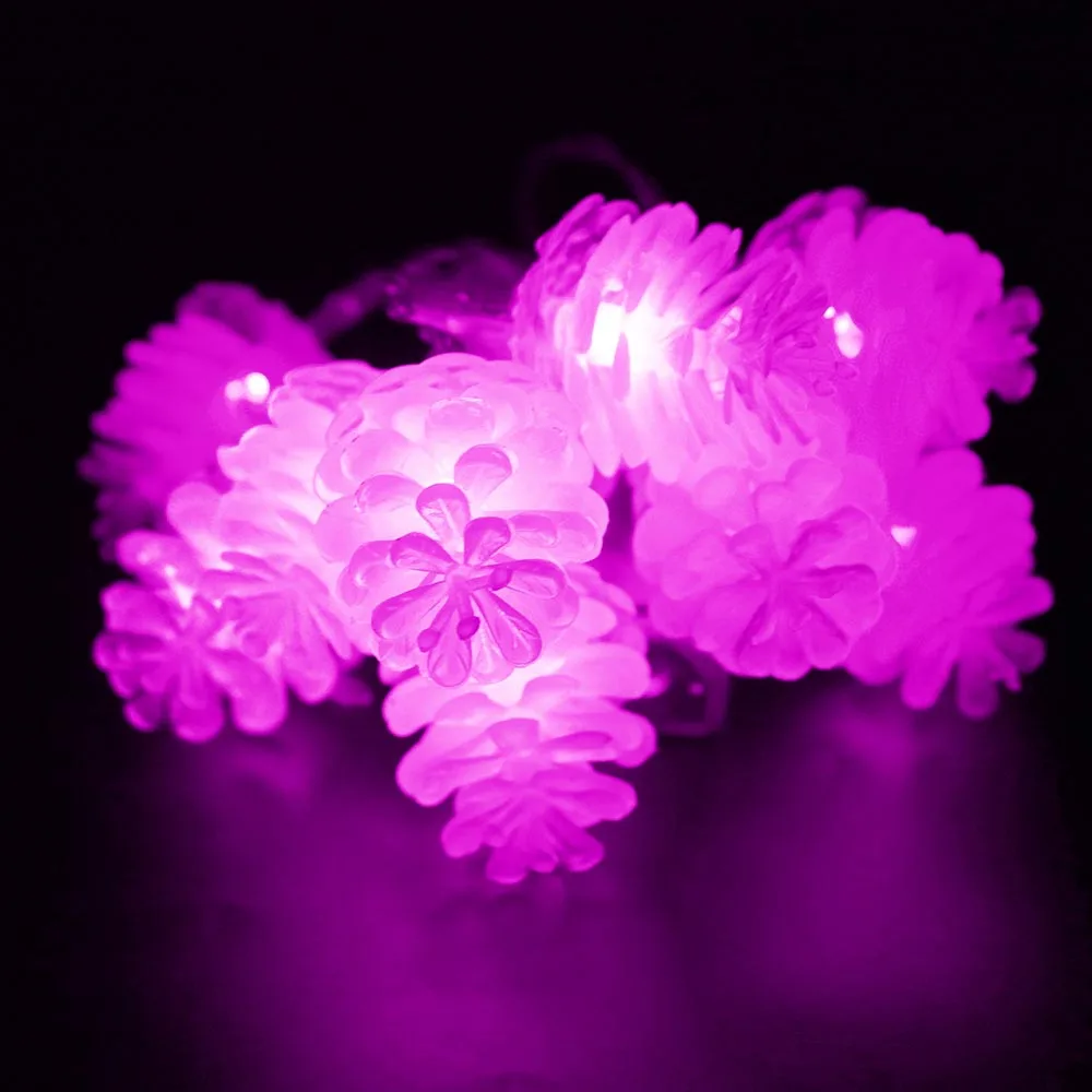 10 Pinecones LED String 100cm Length Holiday Pineal Lantern Light with AA battery box 3 colors for party Christmas decoration HQ | Лампы и