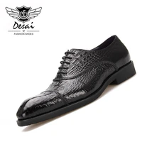 desai brand mens embossed crocodile business men dress genuine leather shoes oxford shoes for men size eu 38 45
