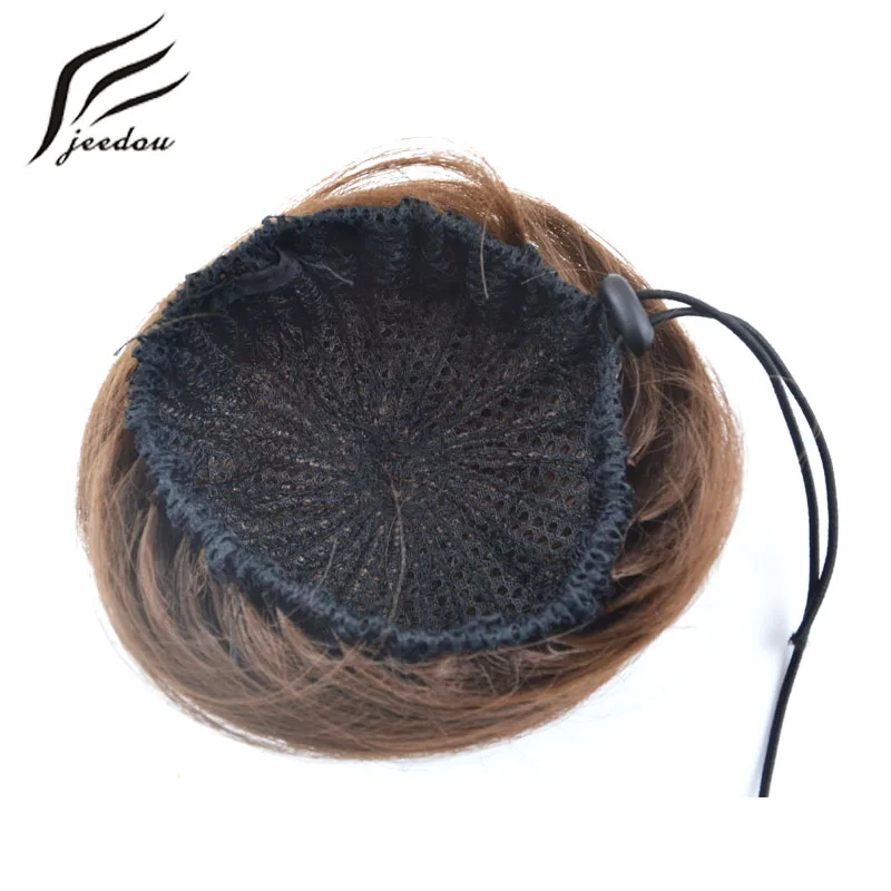 Jeedou синтетические волосы шиньон круглые сферические Updos прямые волосы клип на пучок волос валик-бублик светло-коричневые цветные шиньоны