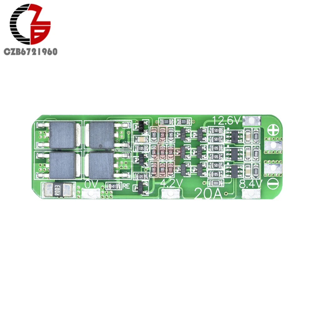 Защитная плата для зарядного устройства литий-ионной батареи 3S 20A 18650 PCB BMS 12 6 V