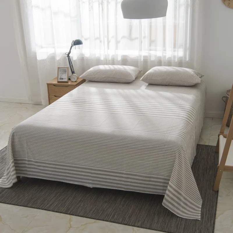 Сверхмягкая Простыня из 100% мытого хлопка для детей и взрослых двуспальный размер