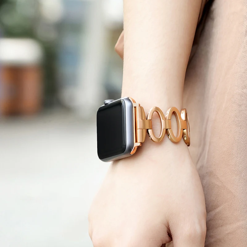 Женский роскошный ремешок из розового золота подходит для Apple 1 2 3 4 часов watch