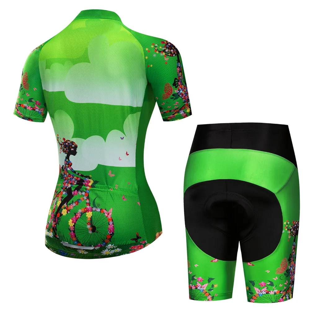 Женский комплект Джерси с коротким рукавом летняя одежда для велоспорта дышащая