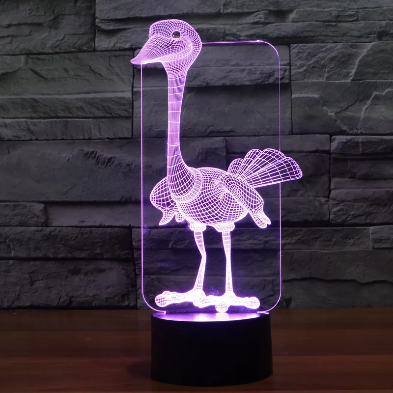 TAMPROAD Стрекоза собака Glede Страус 3D светодиодный ночник сенсорный Настольный