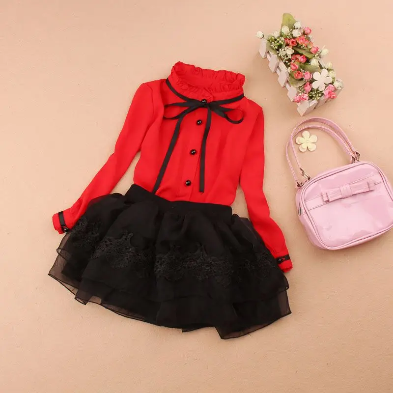 Демисезонная Детская рубашка с длинным рукавом школьная блузка для девочек топы