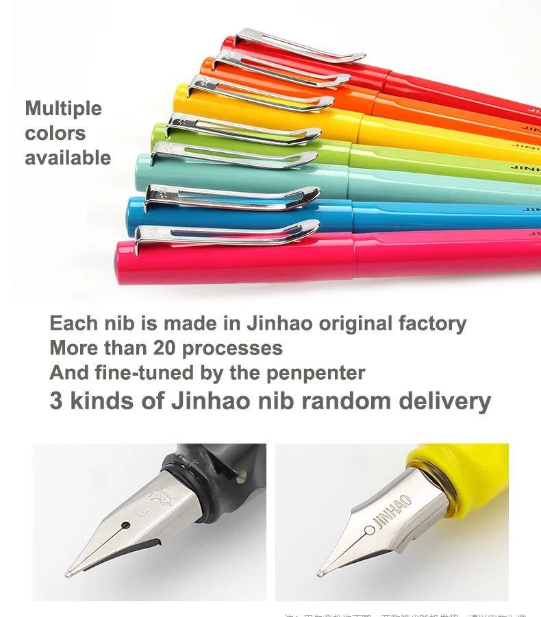 Jinhao 599, перьевая ручка, роскошная металлическая ручка, перо, ручка, Caneta Tinteiro, простой стиль, офисные канцелярские принадлежности, пишущий, высокого класса, Подарочная чернильная ручка