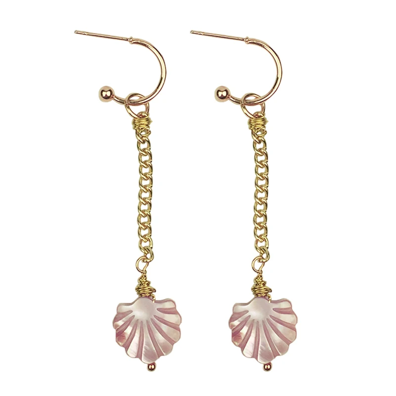 Женские длинные серьги в виде цветка ракушки Японский Корейский стиль милые boucle