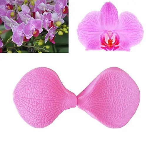 

2Pcs/Set silicone mold Pink Orchid Petal Fondant Cake Silicone Mold Home Kitchen Baking Accessory Silicone Fondant Cake Mold