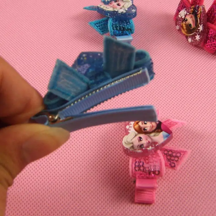 2pcs/lot Children's Doll Accessories Frozen Hair Accessories All Inclusive Baby Girl Hair Accessories Aisha Flash Bow Hairpin