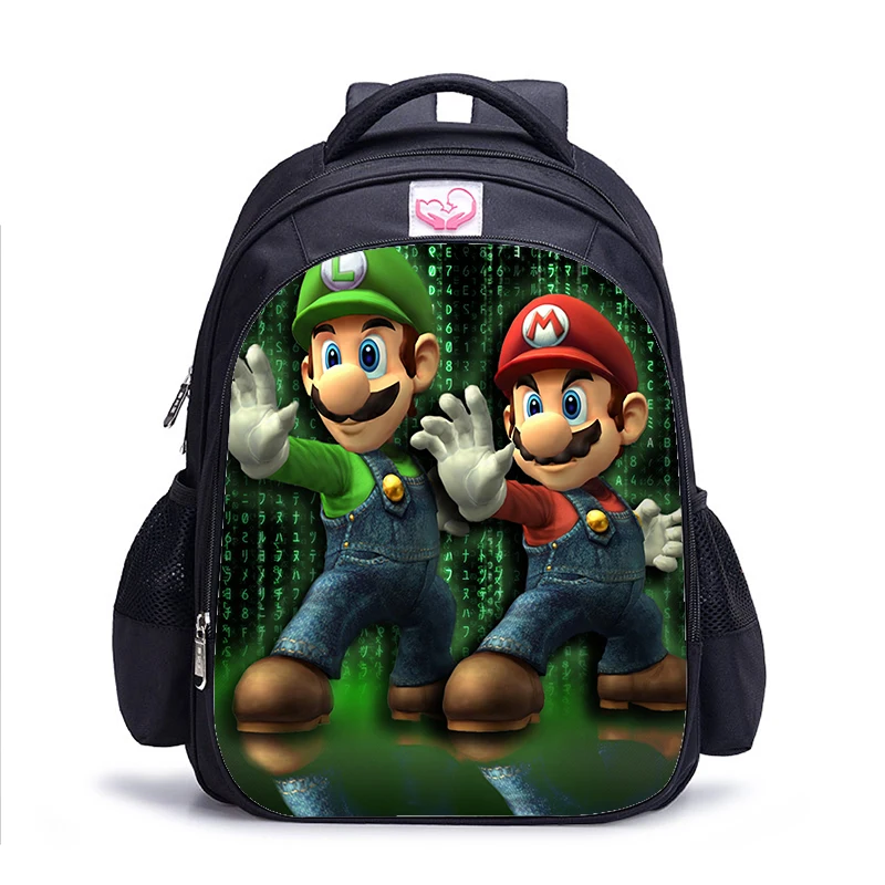 Super Mario Bros 6 16 дюймов настроить ваш логотип имя изображения детские школьные сумки ортопедический школьный рюкзак для детей, мальчиков и девочек Mochila Infantil сумки с рисунком - Цвет: Super Mario Bros 6