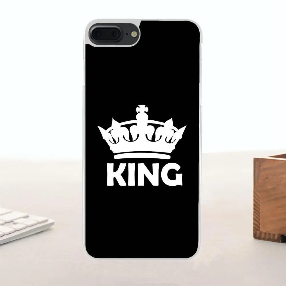 Bixedx для Apple iPhone 4 4S 5 5C SE 6 6S 7 8 Plus X задний Чехол телефона King Queen 01 брендовая пара |