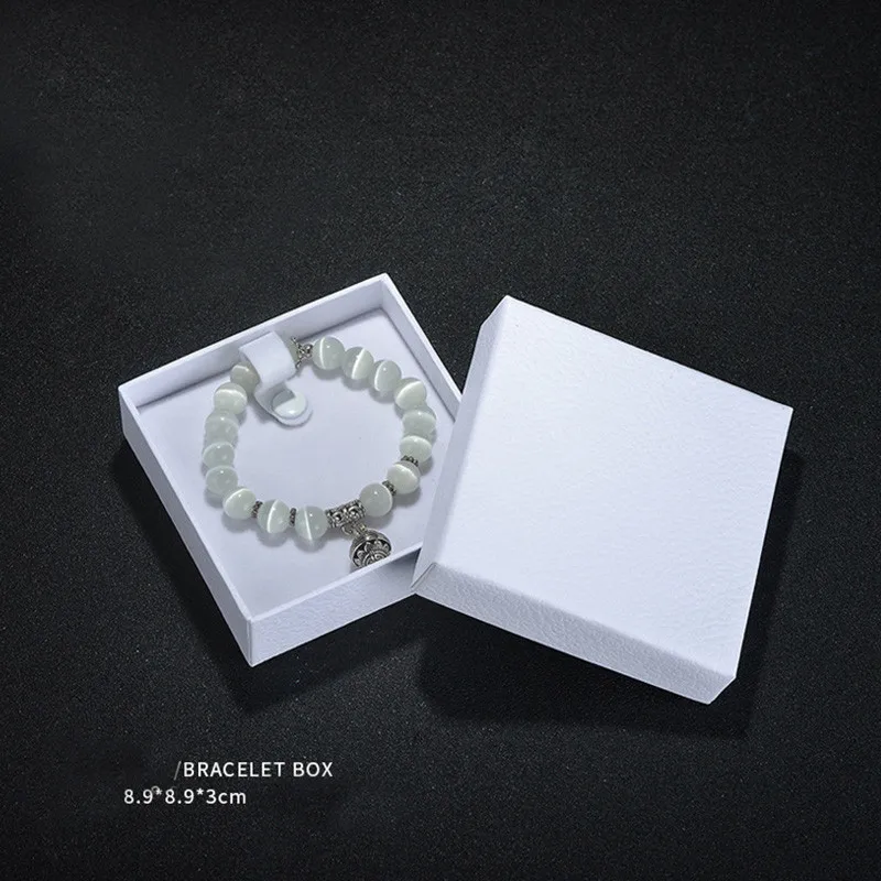 White Bracelet Белая/Черная бумажная коробка для ювелирных изделий с изображением неба и земли, органайзер для ювелирных изделий, кольца, ожерелье, подвеска, Свадебная подарочная упаковка, бархатная коробка - Цвет: White Bracelet