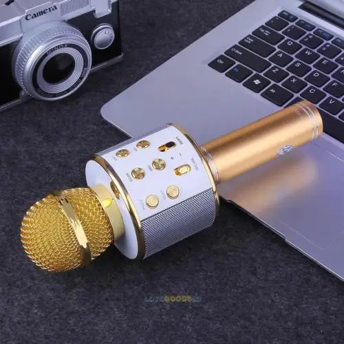 Handheld 4 цвета ручной караоке микрофон беспроводной микрофон-динамик