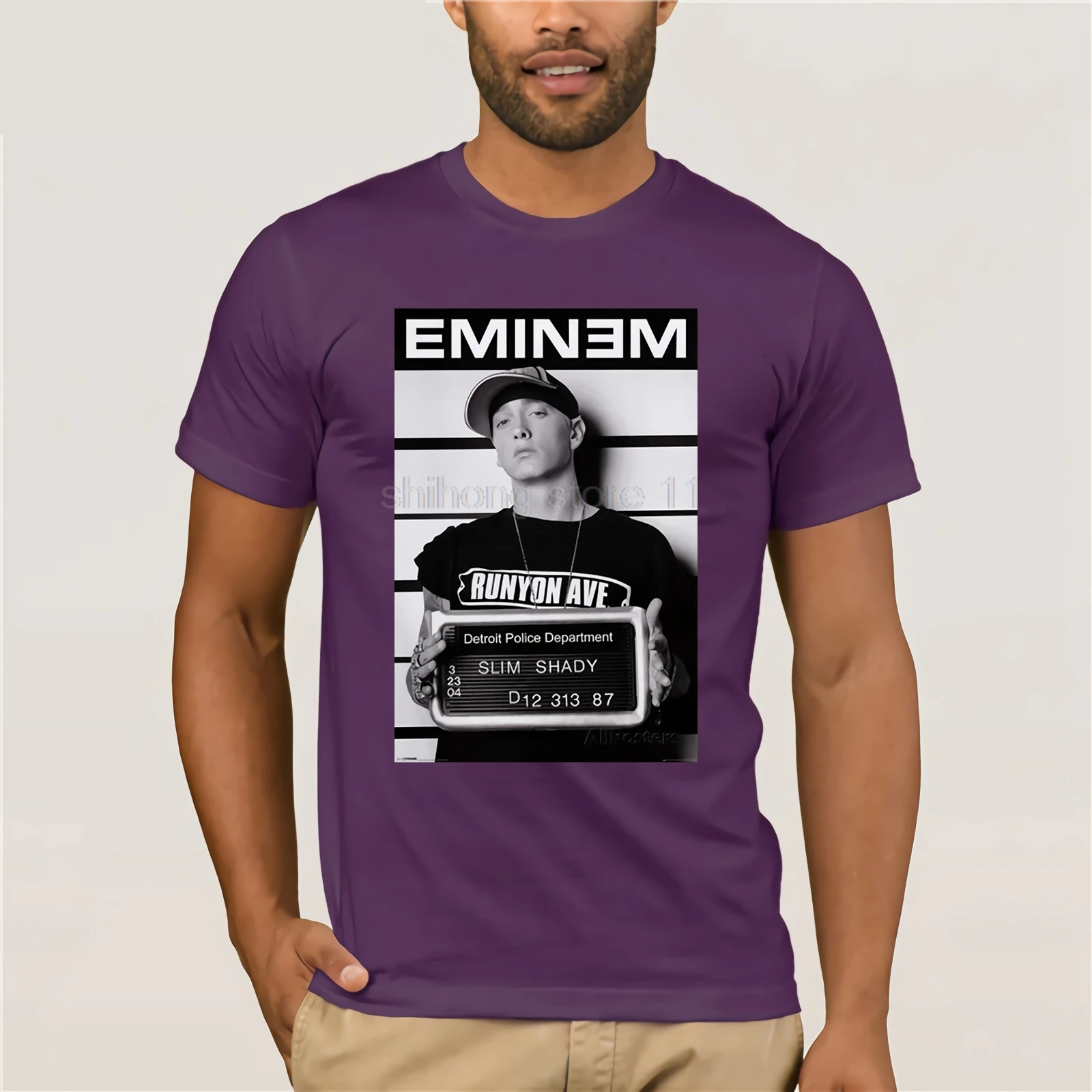 Мужская футболка с принтом в стиле хип хоп Rapper Eminem коротким рукавом лето