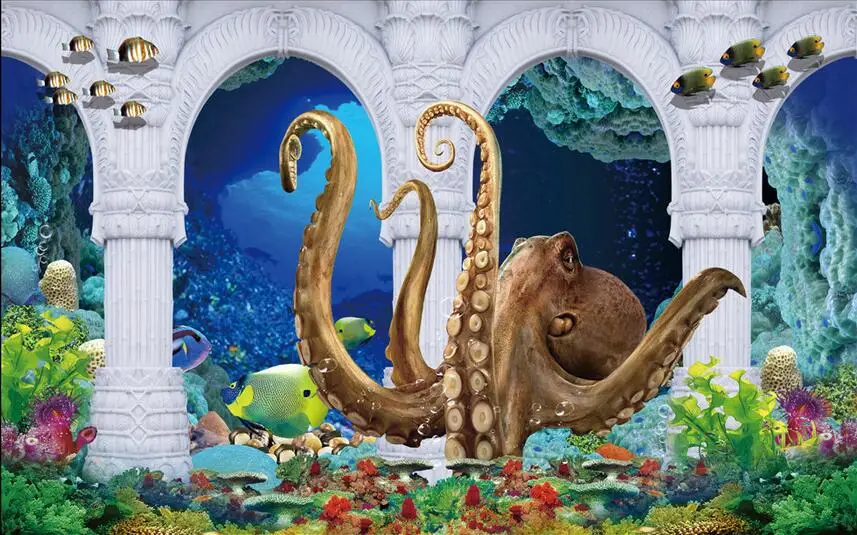 Настенные 3d обои на заказ Нетканая настенная наклейка 3Д римская колонна