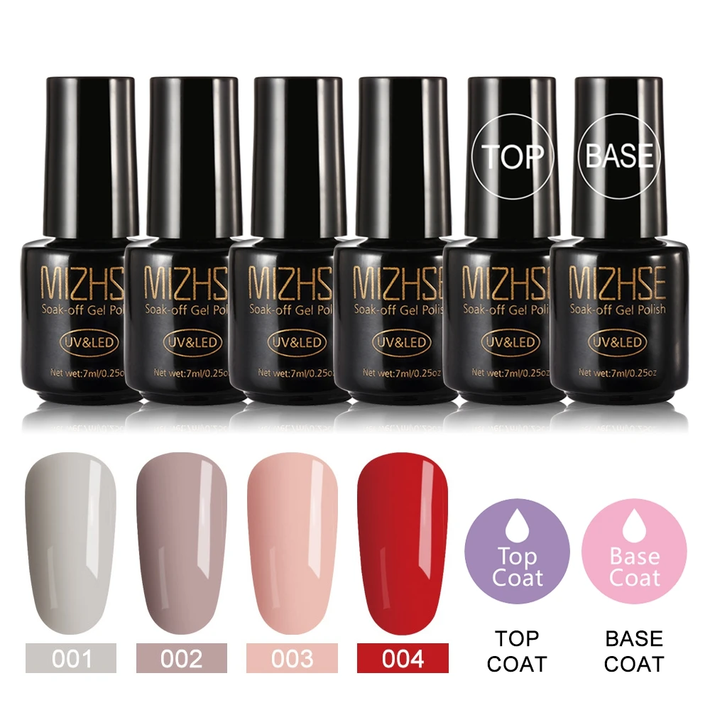 MC-C009 MIZHSE Soak off базовый гель верхнее покрытие гель лак для ногтей маникюрный лак длительный цветной гель для ногтей набор комплектов - Цвет: MC-C009