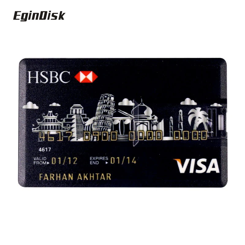 Рекламная Кредитная карточка Usb флэш накопитель на заказ с логотипом подарочная