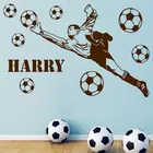 Виниловая наклейка на стену с именем вратаря, футбольного игрока, мяча, спальни, комнаты для мальчиков, художественная наклейка, домашний декор, плакат 3YD15