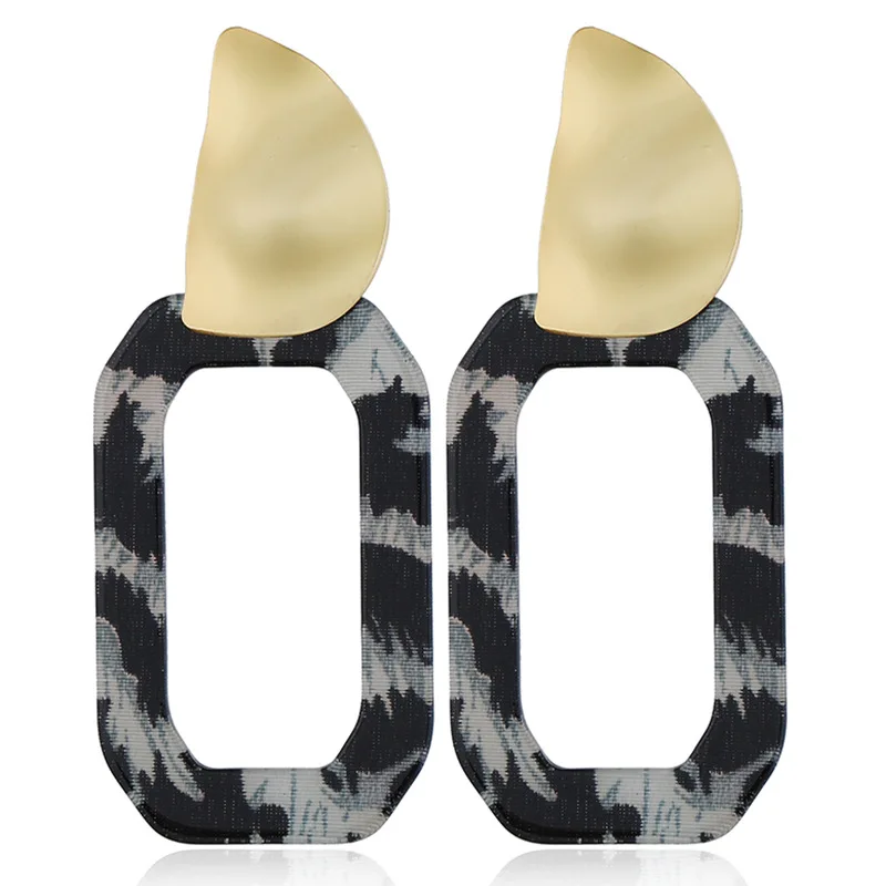 Европа и Америка простые квадратные женские серьги темперамент ювелирные