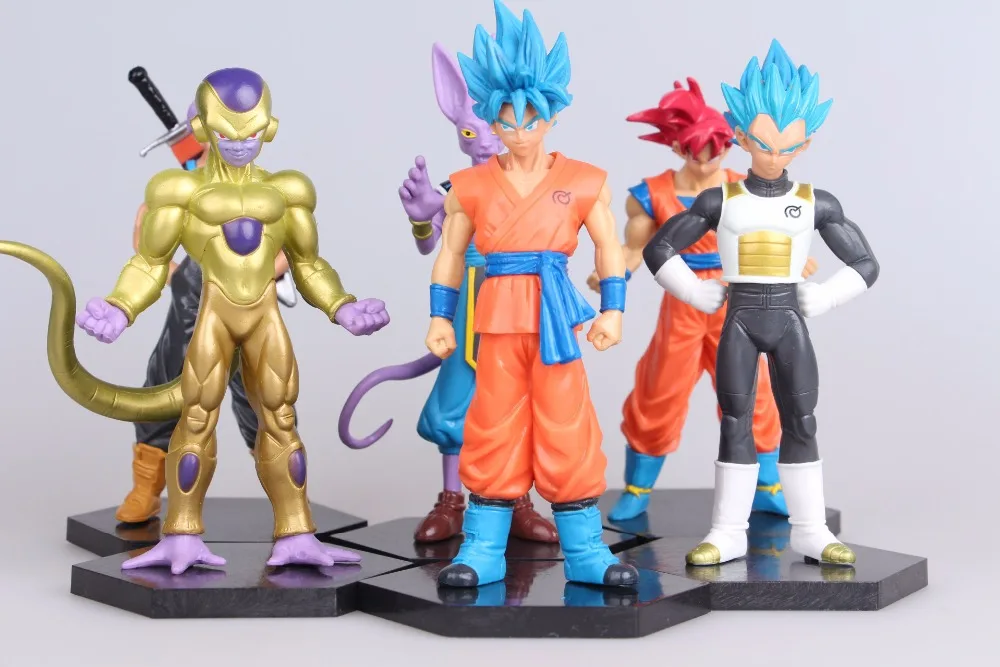 2018 Новинка 6 шт./компл. фигурка Figma супер милая семь Dragon Ball Sun Wukong The Money King clay ручная