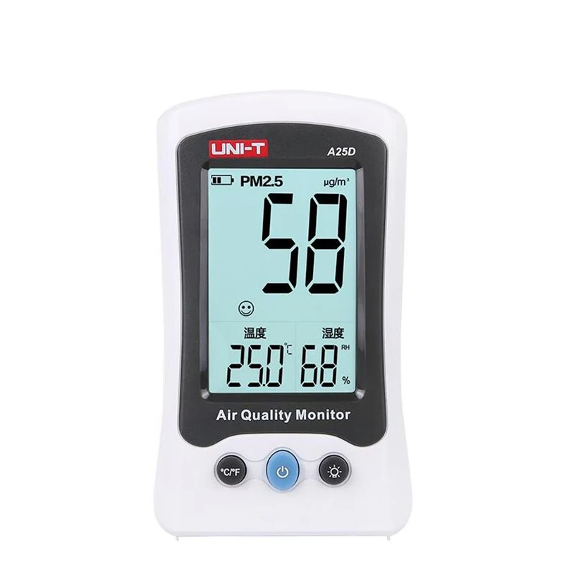 UNI-T A25D PM2.5 Измеритель Качества Воздуха измерительные приборы детектор Автоматический диапазон перегрузки индикация газа Температура Влажность монитор