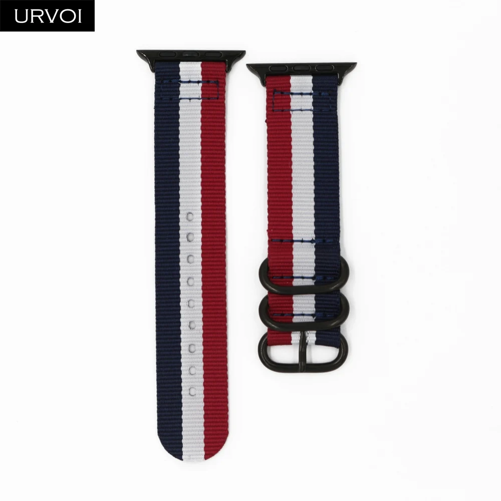 URVOI ремешок для apple watch серии 4/3/2/1 лямка из нейлоновой ткани для наручных часов iwatch, двойные кольца ремешком Nato современный дизайн с адаптеры для сим-карт