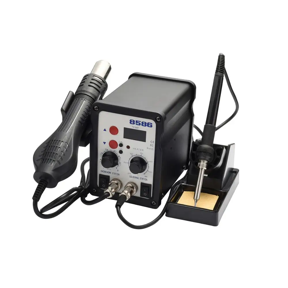 

SMD Rework Station 2 in 1 Soldering Station 8586 Hot Air Gun Hair Dryer