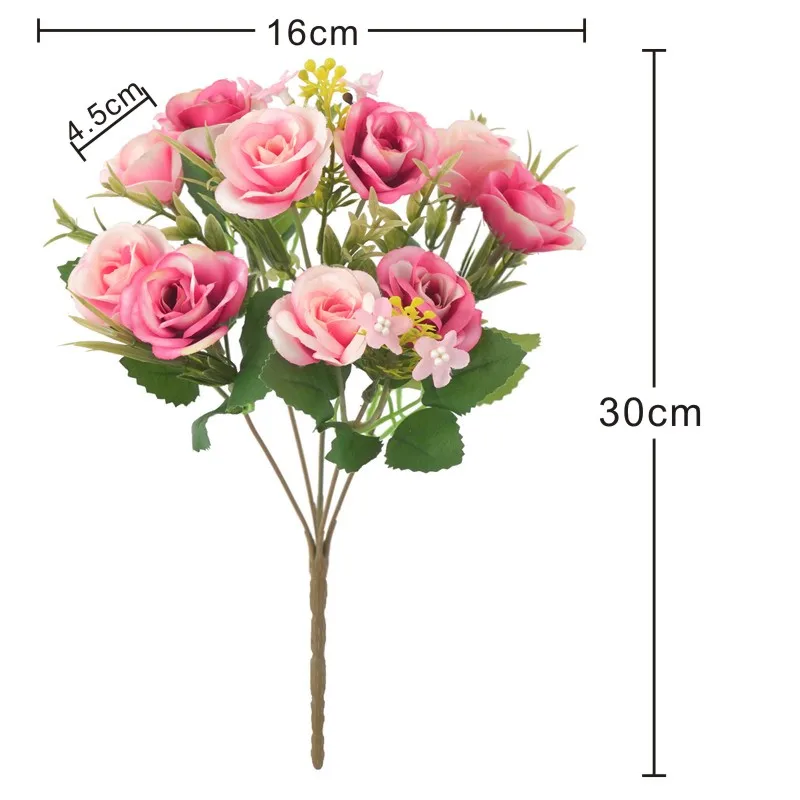 13 шелковых роз букет невесты свадебное Рождественское украшение для дома