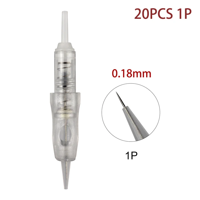 20pcs 0.18mm 1R Сильная мощность Полупостоянный макияж Татуировка Машина бровь вышивка микроблейдинг инструмент пистолет брови губы Красота Инструменты - Цвет: 20pcs 0.18mm 1R