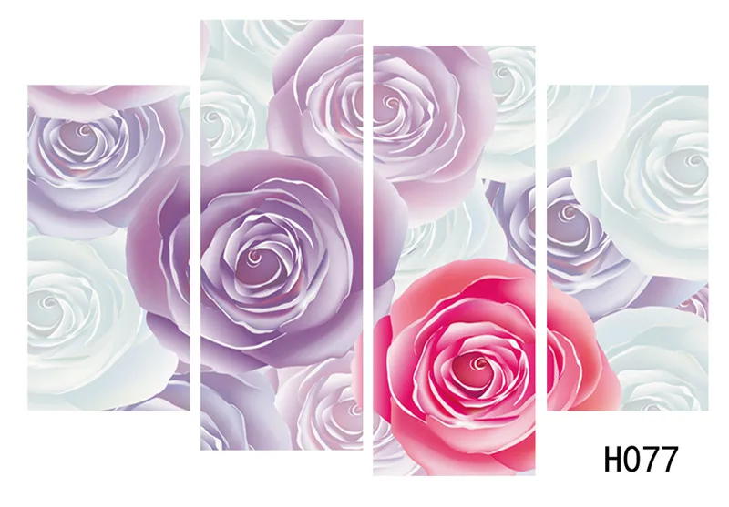 Настенная картина без рамки с розовыми и белыми цветами розы набор для рисования