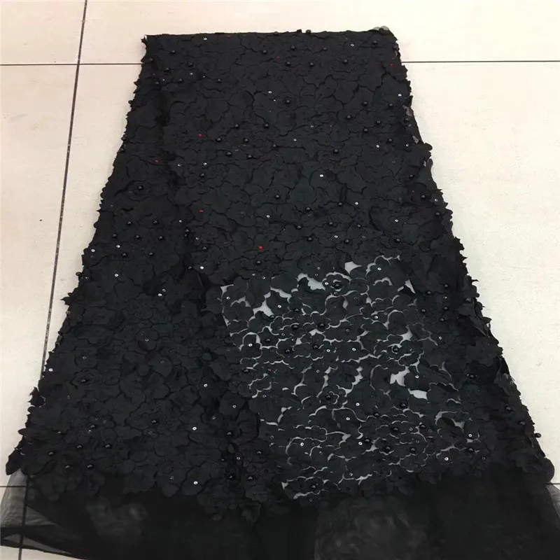 2018 новый дизайн вышивка Африканское кружево ткань тюль бисерная сетка