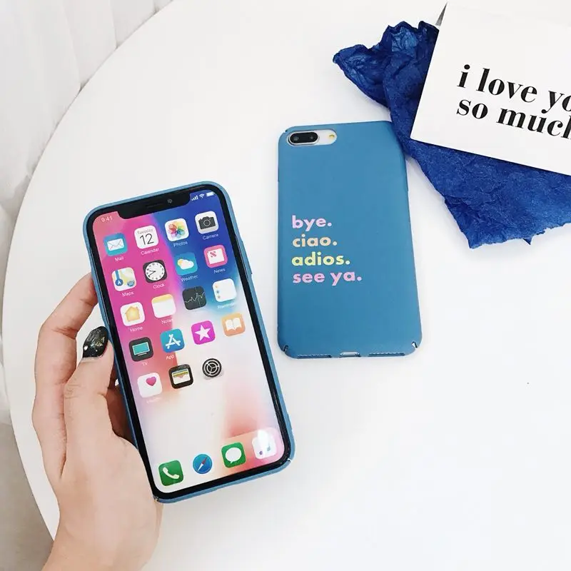 QINUO Creatives письмо свежий песчаник чехол для iPhone 6 6s 7 8 X Мода Tide Bye Ciao Жесткий задний