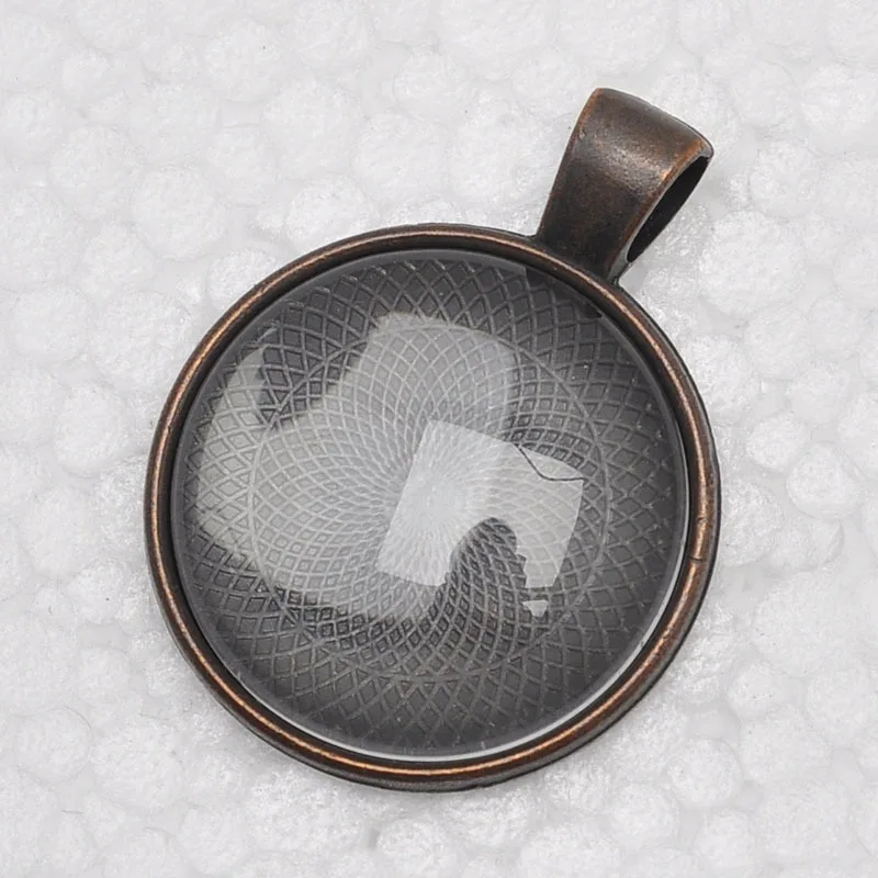 100 комплектов 1 дюйм Подвесные лотки + стеклянный комплект кабошонов пустые