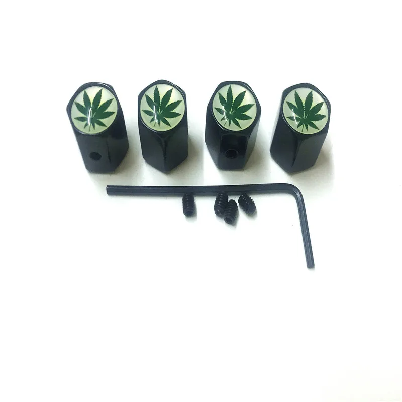 4 шт./лот Противоугонный стильный логотип с зеленым Кленовым листом