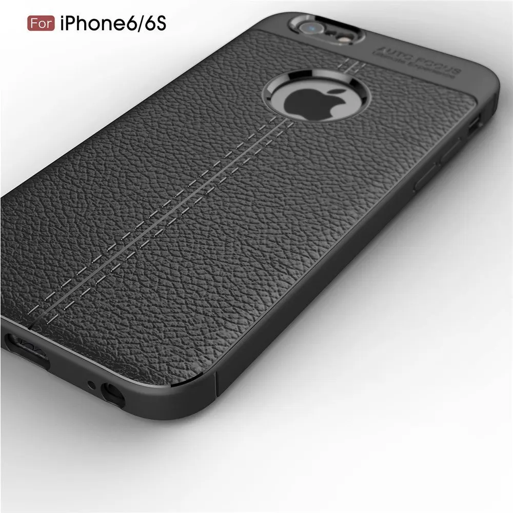 6 6S чехол противоударный ТПУ Защита Обложка личи кожаный Страт Ultra Slim Бизнес Мода