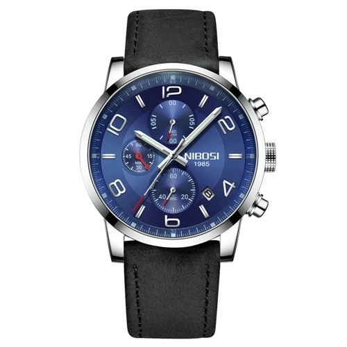 NIBOSI New Type Luxury Watch Quartz Wrist Watch Fashion Stainless Steel Watch for Man Relogio Masculino Exquisite Silver - Цвет: C