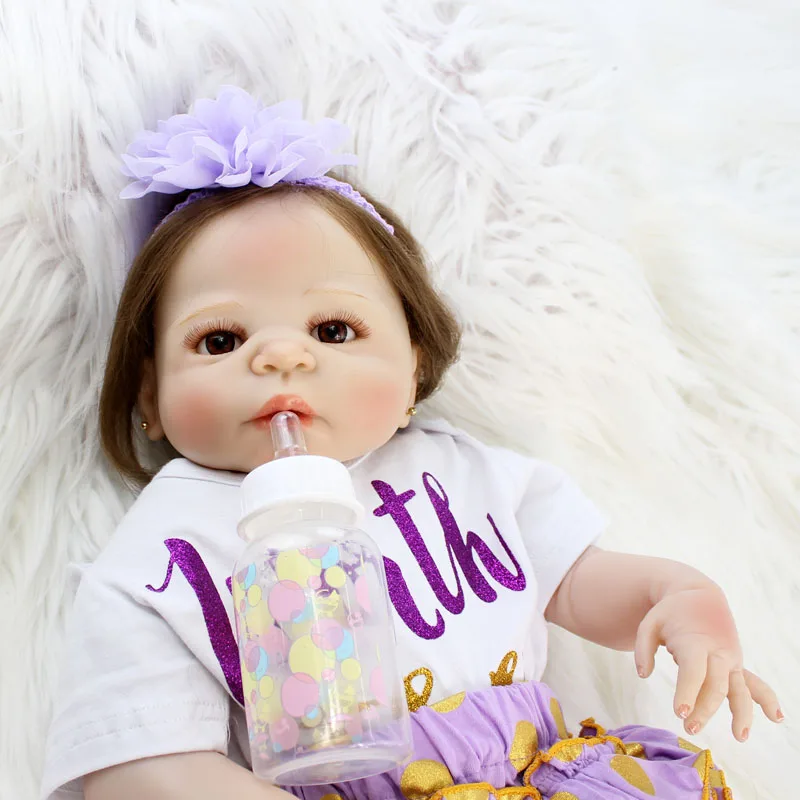 BZDOLL 22 &quotполностью силиконовые куклы-Новорожденные девочки Bebe Alive 55 см