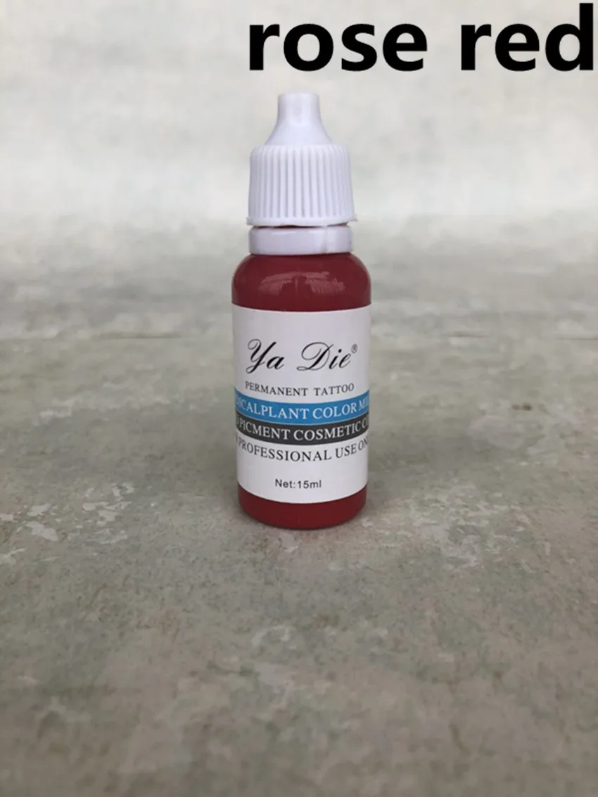 rose red 22 шт. Перманентный макияж тату чернила брови, подводка, губы пигмент коричневый кофе набор краски для бровей краска для татуировки Supp - Цвет: rose red