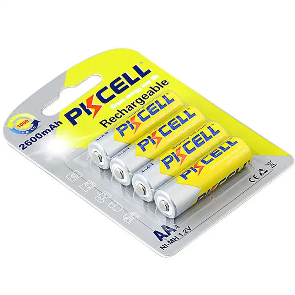 8 шт/2 упаковки PKCELL 1,2 v AA 2300 mAh-2600 mAh Ni-MH aa 2A аккумуляторные батареи для фонарика игрушки дистанционное управление