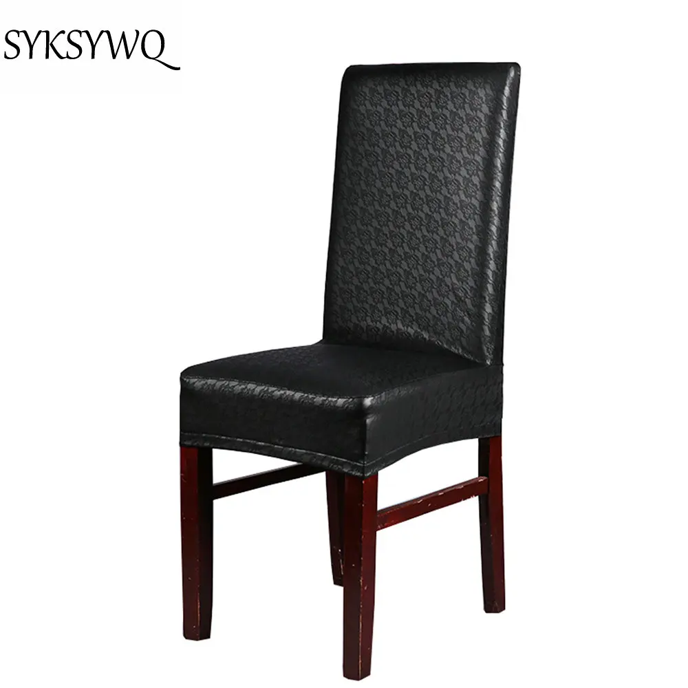 Housse de chaise черный чехол для стула из искусственной кожи столовой Прямая поставка