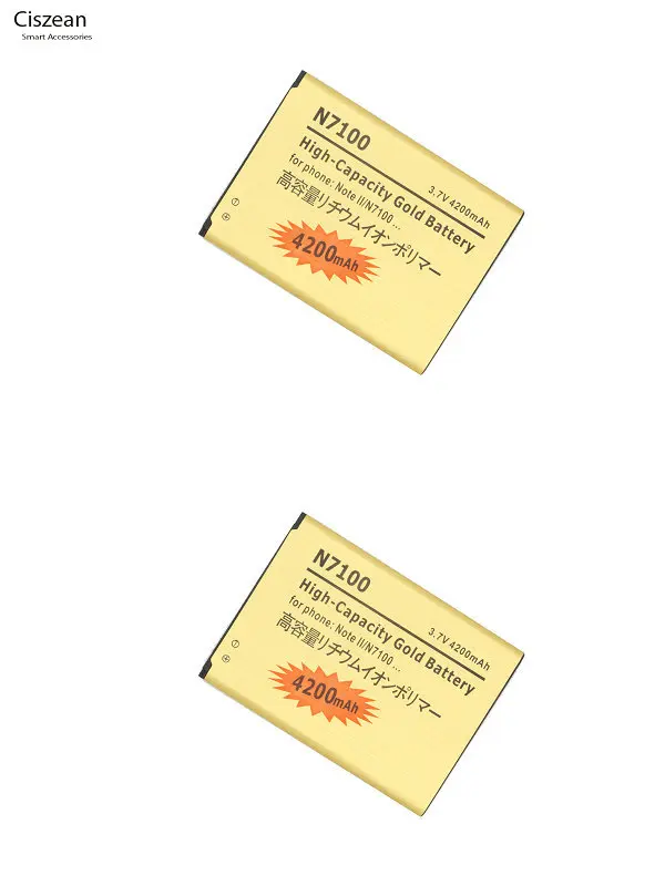 Ciszean 2 шт./лот EB595675LU Золотой Сменный аккумулятор для Samsung Galaxy Note II Note2 N7100 N7102 N7105 I605