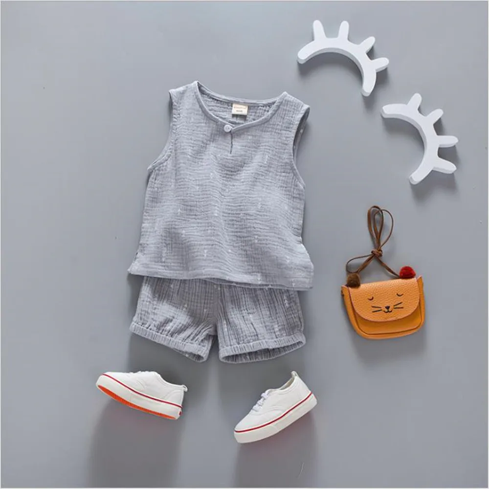 Детский жилет комплект новый 2019 Комплекты летней одежды для малышей спортивный