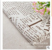 free shipping zakka linen fabric for patchwork vintage alphabetical newspapers textile sewing crafts 98 cm 145 cm