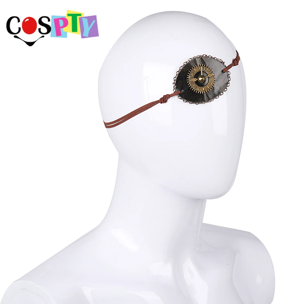 Cospty Хэллоуин Карнавал вечерние из искусственной кожи стимпанк снаряжение Блиндер готический панк-аксессуар часы пиратский костюм повязка на глаза