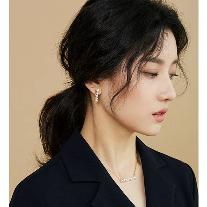 L&ampzuan Gold Plated OL Style Shell Pearls Stud Earrings for Woman S925 Silver Asymmetrical Stone Jewelry Elegant Gifts | Украшения и