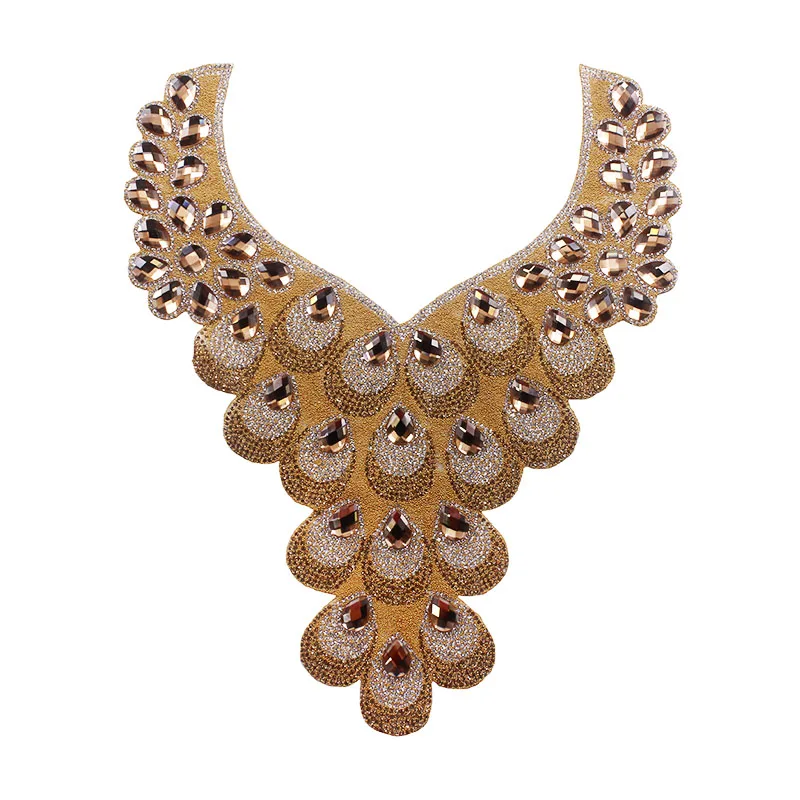 5 шт. дизайн перьев павлина кристалл исправление мотив стразы шеи воротник железо