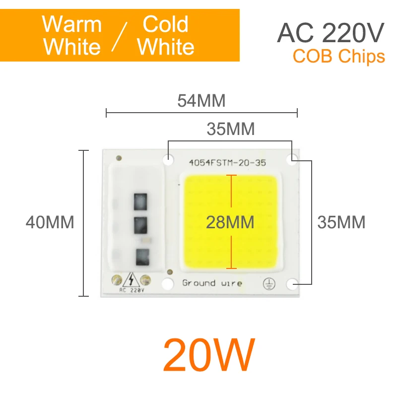COB 20W Kaguyahime 220 В светодиодный COB Чип 20 Вт 30 Вт 50 Вт 100 вт DIY прямоугольный Чип Прожектор без необходимости драйвер Светодиодный прожектор для выращивания растений - Испускаемый цвет: COB 20W